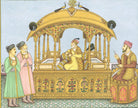 Painting Of Mughal Emperor Shah Jahan seated on the famous Peacock Throne