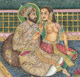Hand Miniature Painting Of Love Scene King Shahjahan & Mumtaz Mahal