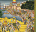 Indian Miniature Painting Of Royal Procession Art And Lake Palace