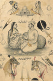 Painting Of Emperor And Empress With Weapons Mughal Ancient Art