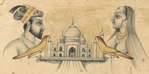 Painting Of Emperor And Empress With Weapons Mughal Ancient Art
