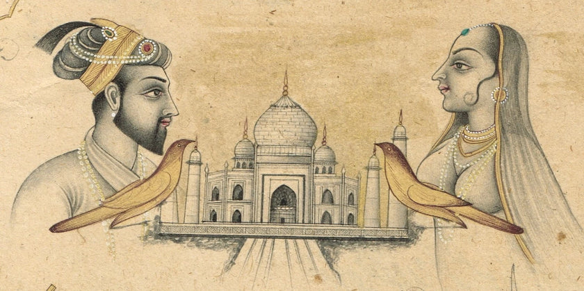 Painting Of Emperor And Empress With Weapons Mughal Ancient Art