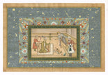 The Infant Akbar Wrestles For A Drum, Mughal Miniature Old Painting