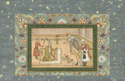 The Infant Akbar Wrestles For A Drum, Mughal Miniature Old Painting