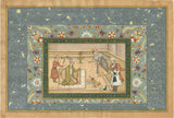 The Infant Akbar Wrestles For A Drum, Mughal Miniature Old Painting