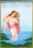 Wall Painting A Beautiful Woman In Lake With Pot Gouache On Paper