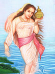 Wall Painting A Beautiful Woman In Lake With Pot Gouache On Paper