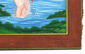 Wall Painting A Beautiful Woman In Lake With Pot Gouache On Paper