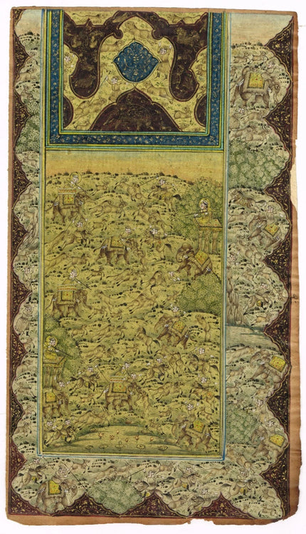 Hunting Art Painting Hand Miniature Hunting Scene Of Mughal Era