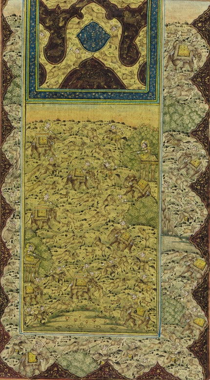 Hunting Art Painting Hand Miniature Hunting Scene Of Mughal Era