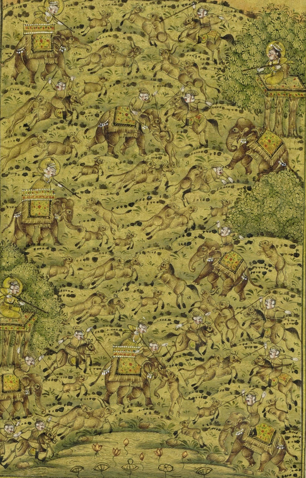 Hunting Art Painting Hand Miniature Hunting Scene Of Mughal Era
