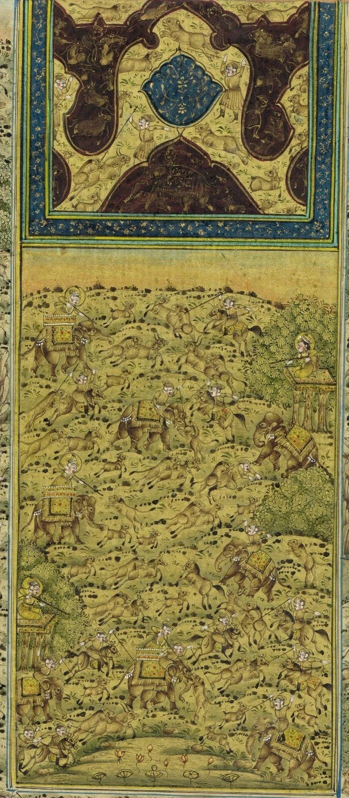Hunting Art Painting Hand Miniature Hunting Scene Of Mughal Era